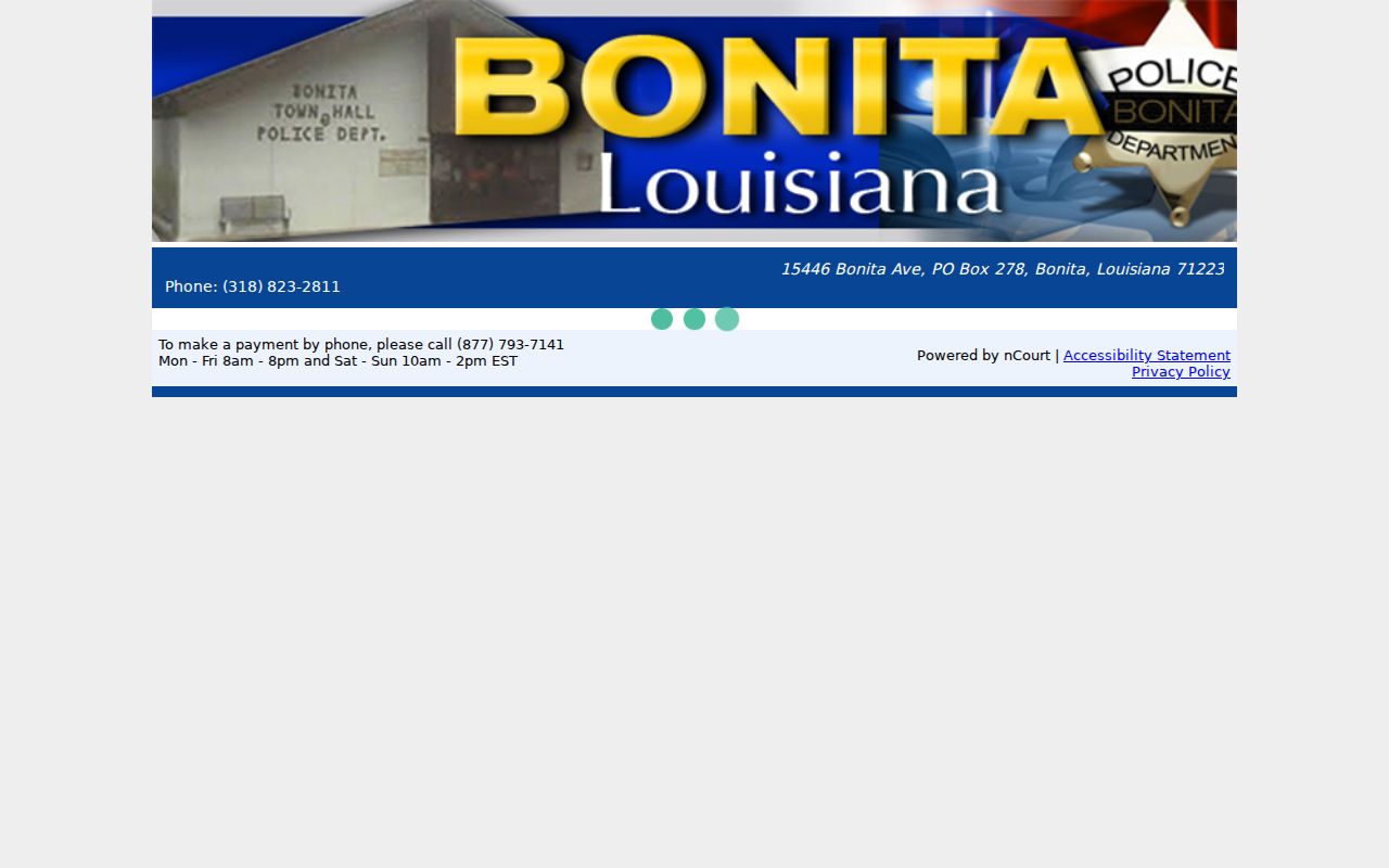 Bonita citation number field reviewed for Morehouse Parish traffic warrant records