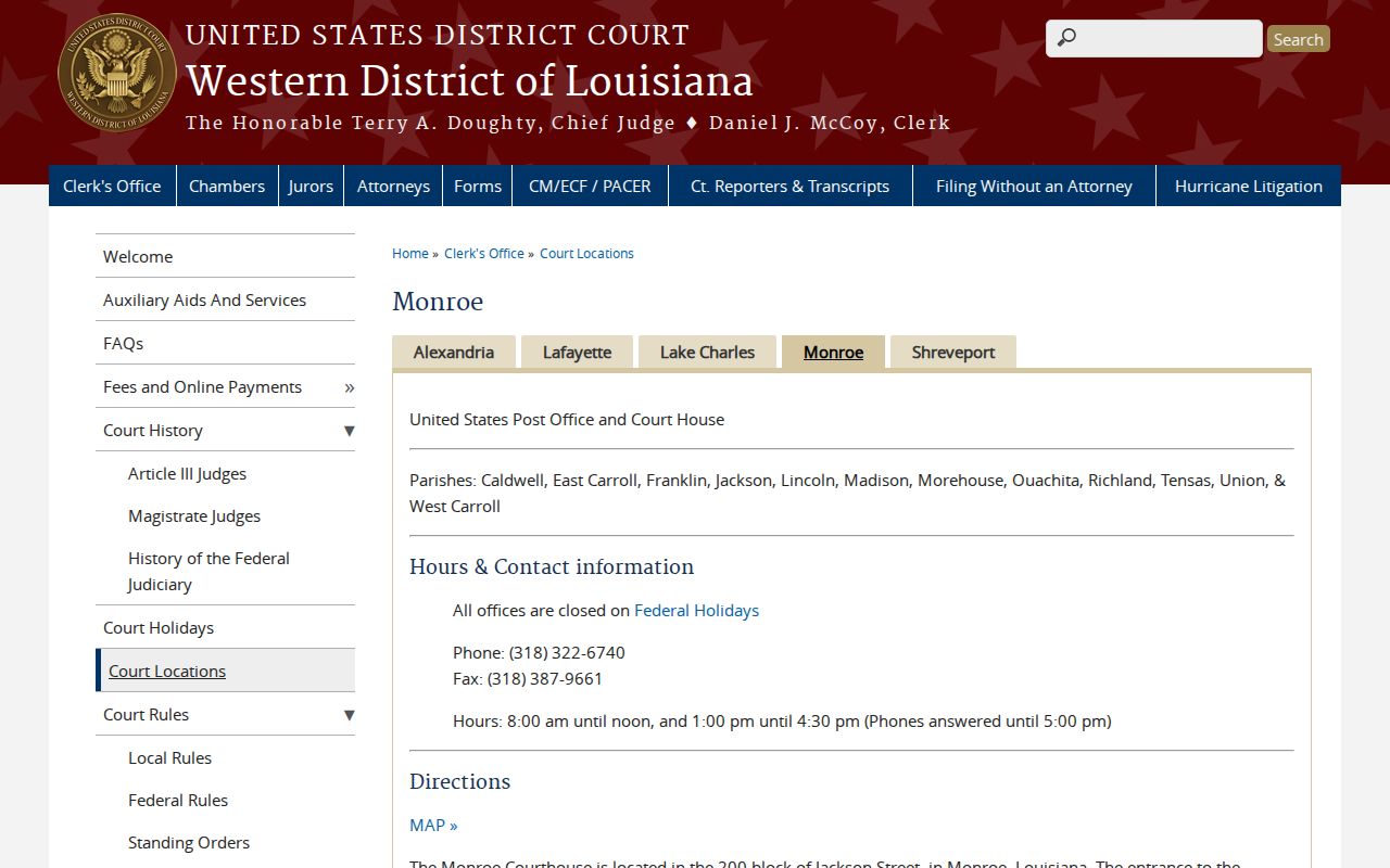 Monroe Division federal coverage reviewed for Morehouse Parish most wanted warrant records